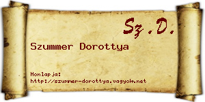 Szummer Dorottya névjegykártya